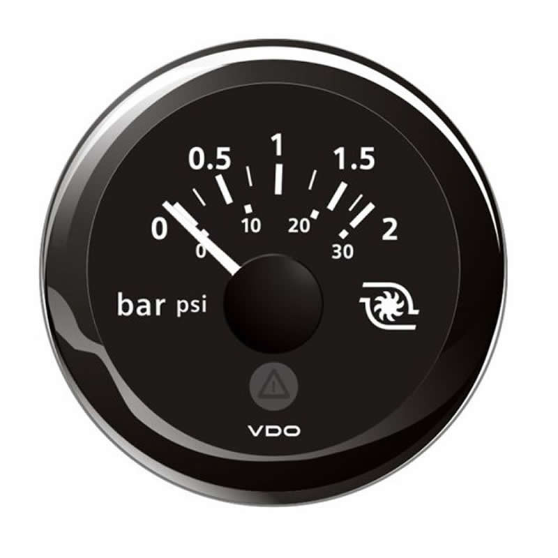 VDO ViewLine Turbo Pressure 2Bar Black 52mm